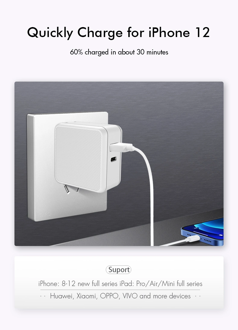 2021 New Model Multiple USB a USB C Fast Charging 30 to 65W GaN Quick Fast Charger for iPhone 12 (M2)