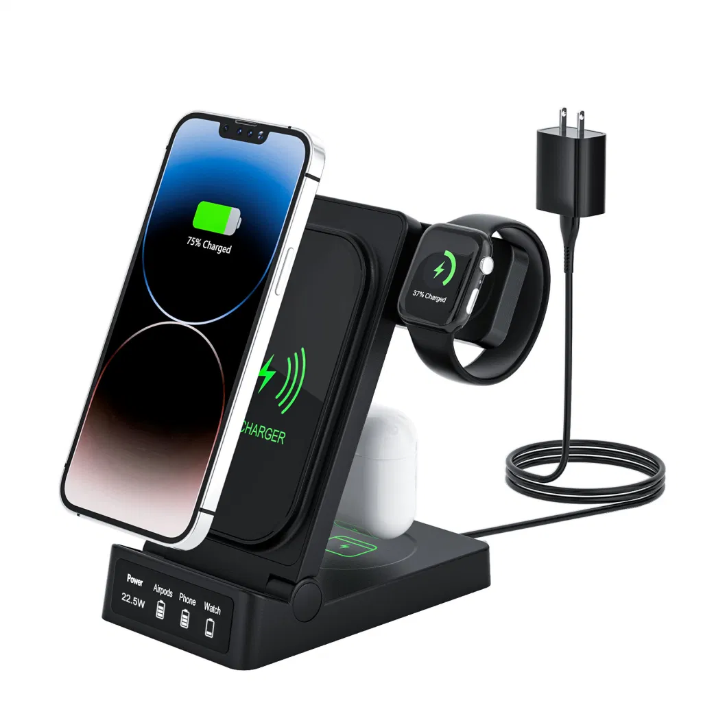 2023 New Release for Apple Watch Phone Holder 3 in 1 Fast Wireless Charger