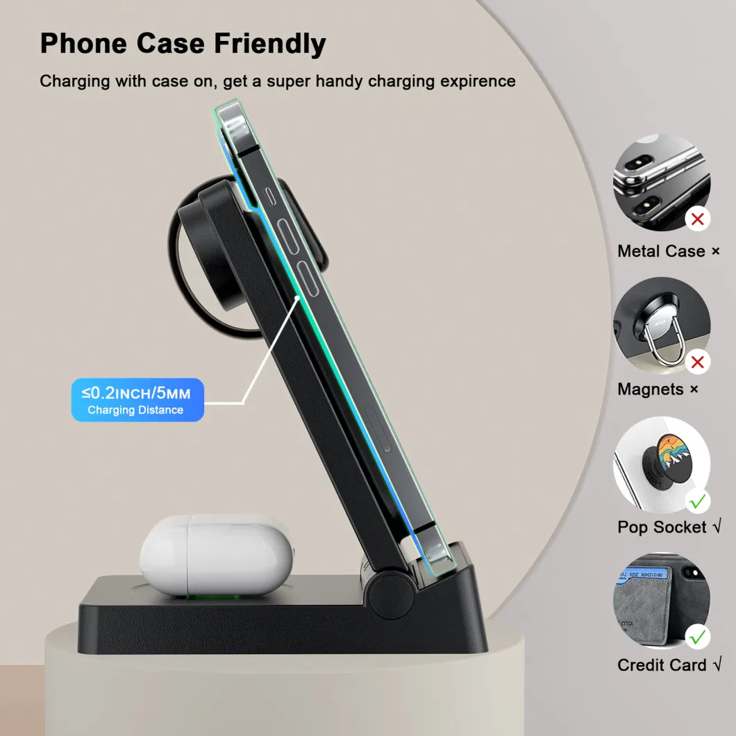 2023 New Release for Apple Watch Phone Holder 3 in 1 Fast Wireless Charger