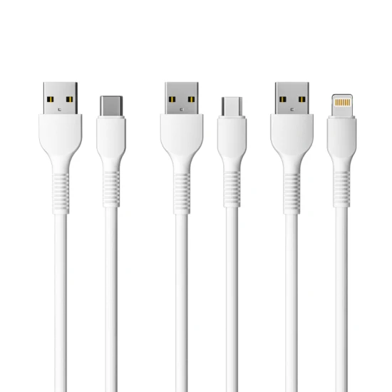 1m 2m 3m 2,4A 3A PVC/TPE Micro USB Typ C Lightning USB Kabel Großhandel Handy Zubehör Datenkabel USB Ladekabel für Huawei Xiaomi Samsung Handys