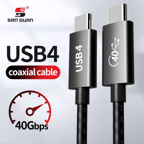 Neues 3 m langes 10 FT USB4 Gen3 Koaxialkabel 100 W Pd Charge Thunderbolt 4 40 Gbit/s USBC für Thunderbolt4 Tbt3 ISO9001 zertifizierte Fabrik